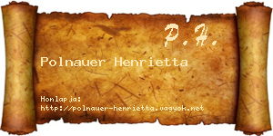 Polnauer Henrietta névjegykártya